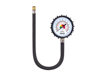 Amio - Επαγγελματικό μηχανικό μανόμετρο πίεσης ελαστικών 12 bar με εύκαμπτο σωλήνα 30cm Αναλογικό - 1 τεμ. (04468/AM)