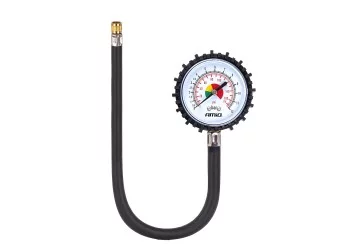 Amio - Επαγγελματικό μηχανικό μανόμετρο πίεσης ελαστικών 12 bar με εύκαμπτο σωλήνα 30cm Αναλογικό - 1 τεμ. (04468/AM)