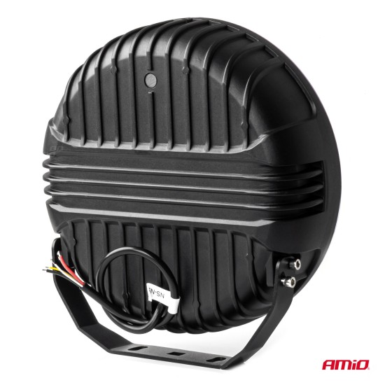 Amio - LED προβολέας εργασίας & φλας μακράς εμβέλειας στρογγυλού σχήματος με τάση λειτουργίας 9V-36V σε Λευκό & Κίτρινο χρώμα απόχρωσης 6.000K ισχύος 112W - 1 Τεμ. (04534/AM)