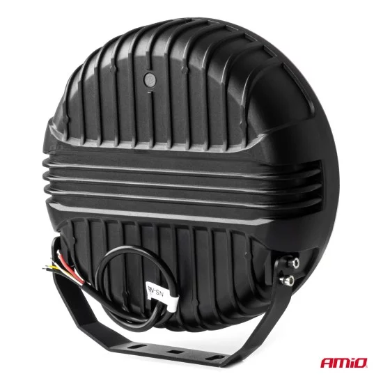 Amio - LED προβολέας εργασίας & φλας μακράς εμβέλειας στρογγυλού σχήματος με τάση λειτουργίας 9V-36V σε Λευκό & Κίτρινο χρώμα απόχρωσης 6.000K ισχύος 112W - 1 Τεμ. (04534/AM)