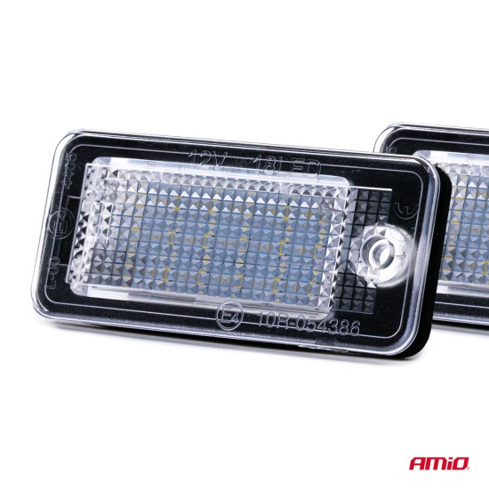 Amio - Φώτα Πινακίδας LED τύπου CLP01 για οχήματα Audi τάση λειτουργίας 12V - 2 τεμ. (04536/AM)