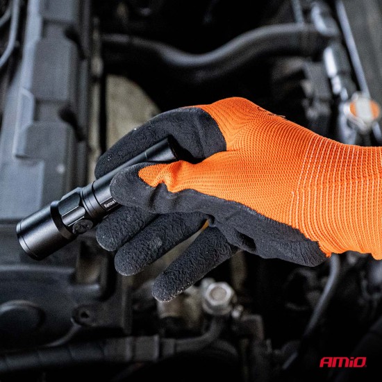 Amio - Γάντια Εργασίας με επικάλυψη αφρού λάτεξ χρώμα πορτοκαλί/μαύρο μέγεθος No.8 - 2 ζευγ. (04639/AM)