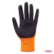 Amio - Γάντια Εργασίας με επικάλυψη αφρού λάτεξ χρώμα πορτοκαλί/μαύρο μέγεθος No.8 - 2 ζευγ. (04639/AM)