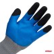 Amio - Γάντια Εργασίας με επικάλυψη αφρού λάτεξ χρώμα γκρι/γαλάζιο/μαύρο μέγεθος No.8 - 2 ζευγ. (04643/AM)