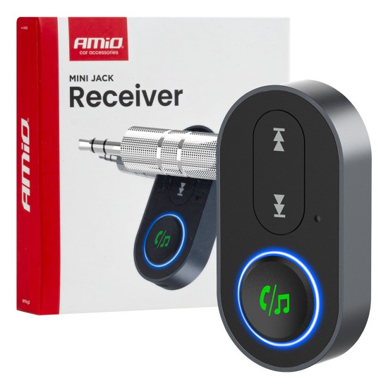 Amio - Bluetooth Δέκτης (Receiver) για Ασύρματη Μετάδοση Ήχου με υποδοχή Mini Jack 3.5mm για Αυτοκίνητα και Ηχοσυστήματα - 1 τεμ. (04658/AM)