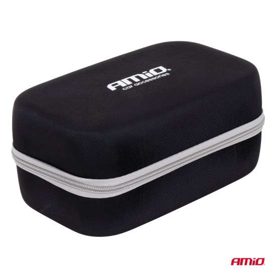 Amio - Φορητός Εκκινητής Μπαταρίας (Jump Starter) 4 σε 1 με ενσωματωμένο Κομπρεσέρ Αέρα, Powerbank και Φακό LED τάση λειτουργίας 12V με χωρητικότητα 12Ah και μέγιστο ρεύμα εκκίνησης 1600A για Επιβατικά Αυτοκίνητα - 1 τεμ. (04677/AM)