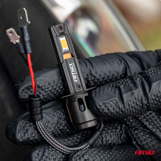 Amio - Λαμπτήρες LED F25 PRO Black Edition H1 68W 12-24V Full CAN Bus με Φωτεινότητα 7646lm σε Ψυχρό Λευκό 6000K για Επιβατικά Αυτοκίνητα & Φορτηγά - Σετ 2 τεμ. (04717/AM)