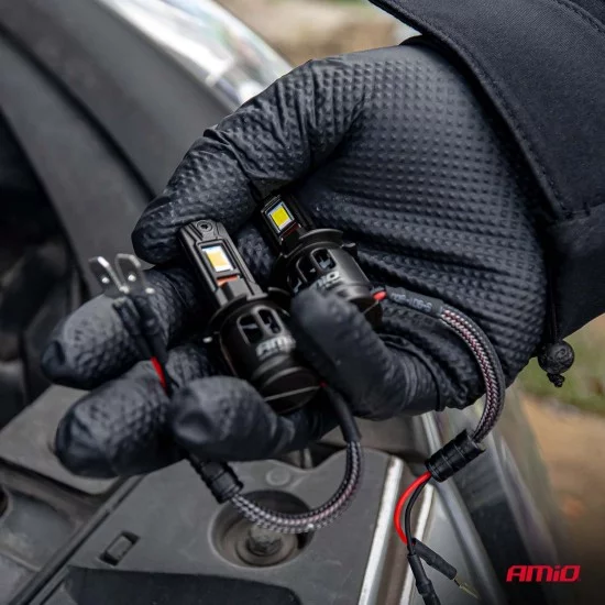 Amio - Λαμπτήρες LED F25 PRO Black Edition H3 68W 12-24V Full CAN Bus με Φωτεινότητα 7646lm σε Ψυχρό Λευκό 6000K για Επιβατικά Αυτοκίνητα & Φορτηγά - Σετ 2 τεμ. (04718/AM)