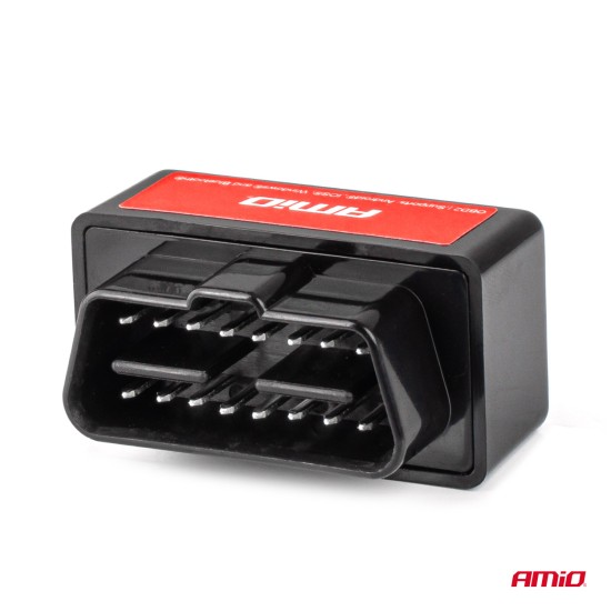 Amio - Διαγνωστικό Αυτοκινήτου OBD 2 τύπου ELM327 Bluetooth Mini τάση λειτουργίας 12V με ασύρματη σύνδεση για Επιβατικά Αυτοκίνητα - 1 τεμ. (04732/AM)