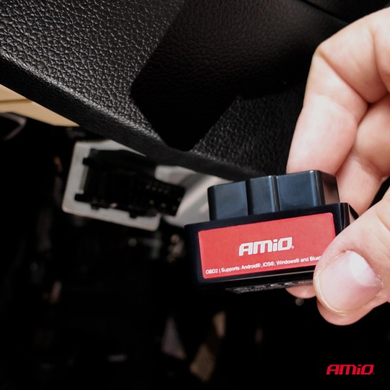 Amio - Διαγνωστικό Αυτοκινήτου OBD 2 τύπου ELM327 Bluetooth Mini τάση λειτουργίας 12V με ασύρματη σύνδεση για Επιβατικά Αυτοκίνητα - 1 τεμ. (04732/AM)