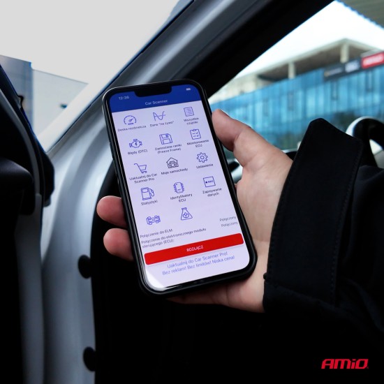 Amio - Διαγνωστικό Αυτοκινήτου OBD 2 τύπου ELM327 Bluetooth Mini τάση λειτουργίας 12V με ασύρματη σύνδεση για Επιβατικά Αυτοκίνητα - 1 τεμ. (04732/AM)