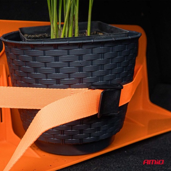 Amio - Διαχωριστικό/Σταθεροποιητής Αντικειμένων 4 Θέσεων Πορτ Μπαγκάζ Αντιολισθητικό διάσταση 46x19x14cm χρώμα πορτοκαλί - 1 τεμ (04769/AM)