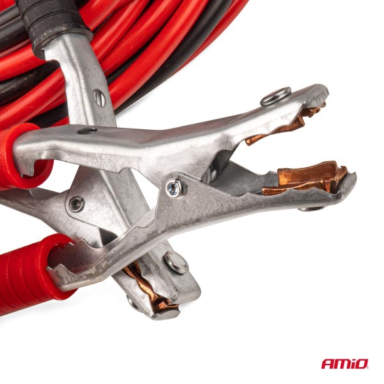 Amio - Καλώδια Φόρτισης Μπαταρίας (Ρευματοδότες) τάση λειτουργίας 12-24V ένταση ρεύματος 1200A μήκος 6m από 99,9% χαλκό για Επιβατικά Αυτοκίνητα και Φορτηγά - 1 σετ (04822/AM)