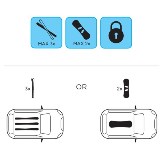 ΒΑΣΗ ΣΚΙ ΟΡΟΦΗΣ ΜΑΓΝΗΤΙΚΗ ACONCAGUA MENABO (3 ΖΕΥΓΑΡΙΑ ΣΚΙ /2 SNOWBOARDS)