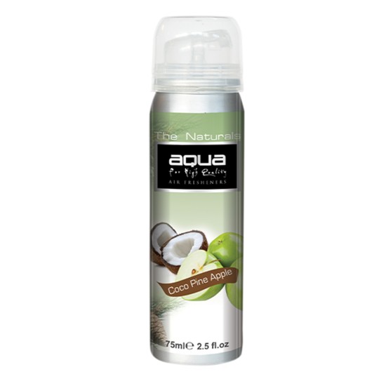 Aqua - ΑΡΩΜΑΤΙΚΟ ΑΥΤΟΚΙΝΗΤΟΥ ΣΕ ΣΠΡΕΙ (SPRAY) ΜΕ ΑΡΩΜΑ ΚΑΡΥΔΑ & ΜΗΛΟ (COCOPINE APPLE) FRUITS SERIES 75ml AQUA - 1 TEM. (10-250/AQ)