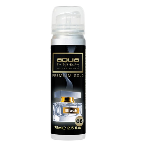 Aqua - ΑΡΩΜΑΤΙΚΟ ΑΥΤΟΚΙΝΗΤΟΥ ΣΕ ΣΠΡΕΙ (SPRAY) ΜΕ ΑΡΩΜΑ BLACK PREMIUM GOLD SERIES 75ml AQUA - 1 TEM. (10-783/AQ)