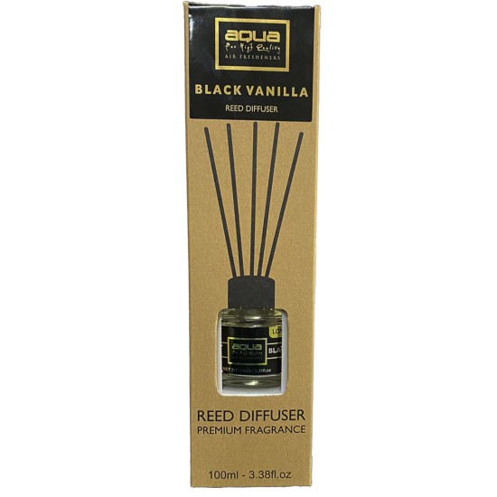 Aqua - Αρωματικό Χώρου Black Vanilia Home Reed Diffuser με 6 Στικς Aqua 100 ml - 1 τμχ (10-823/AQ)