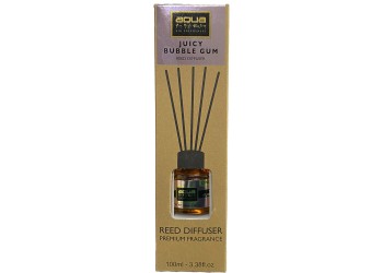 Aqua - Αρωματικό Χώρου Juicy Bubblegum Home Reed Diffuser με 6 Στικς Aqua 100 ml - 1 τμχ (10-846/AQ)