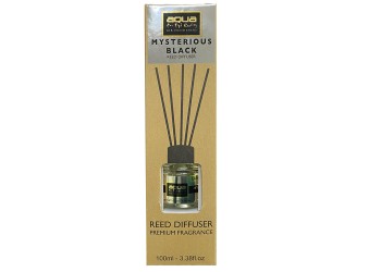 Aqua - Αρωματικό Χώρου Mysterious Black Home Reed Diffuser με 6 Στικς Aqua 100 ml - 1 τμχ (10-847/AQ)