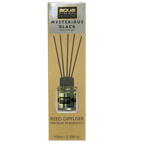 Aqua - Αρωματικό Χώρου Mysterious Black Home Reed Diffuser με 6 Στικς Aqua 100 ml - 1 τμχ (10-847/AQ)