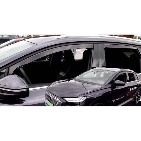ΑΝΕΜΟΘΡΑΥΣΤΕΣ ΓΙΑ AUDI Q4 E-TRON 5D 2021+ -  ΣΕΤ ΑΥΤΟΚΙΝΗΤΟΥ ΑΠΟ ΕΥΚΑΜΠΤΟ ΦΙΜΕ ΠΛΑΣΤΙΚΟ HEKO - 4 ΤΕΜ.