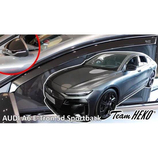 Heko - Ανεμοθραύστες για Audi A6 E-Tron Sportback 5 Doors 2024+ Ζευγάρι Απο Εύκαμπτο Φιμέ Πλαστικό - 2 τεμ. (ΑΝΕΜ.10297-1)