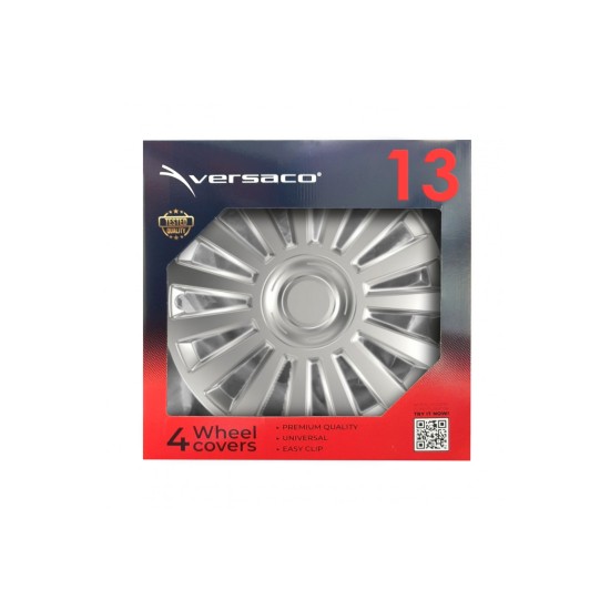 Amio - ΤΑΣΙΑ 13" HUBCAP LUXURY ΑΣΗΜΙ - ΣΕΤ 4 ΤΕΜ. ΣΕ ΚΟΥΤΙ (1037/AM)