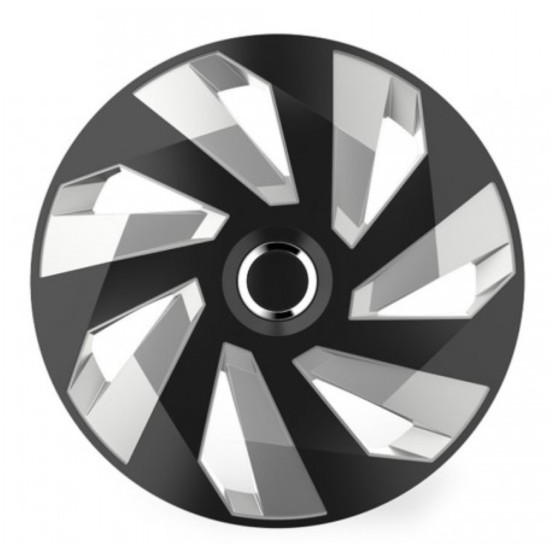 Amio - ΤΑΣΙΑ 15" HUBCAP VECTOR RC SILVER BLACK - ΣΕΤ 4 ΤΕΜ. ΣΕ ΚΟΥΤΙ (5230/AM)