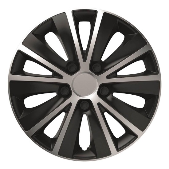Amio - ΤΑΣΙΑ 14" RAPIDE NC SILVER BLACK (ΜΕ ΔΙΑΜΕΤΡΟ ΓΙΑ ΣΗΜΑ 7,2cm) - ΣΕΤ 4ΤΕΜ ΣΕ ΚΟΥΤΙ (1171/AM)
