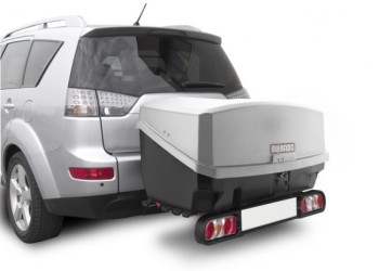 Πλήρες σετ με Βάση Ποδηλάτου Κοτσαδόρου RACE 4  για 4 ποδήλατα ή 1 E-bike και Μπαγκαζιέρα Κοτσαδόρου Nekkar Silver 300 σε ασημί με μαύρο χρώμα και ματ ανάγλυφη υφή Menabo - 2 τεμ.