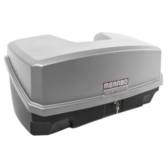 Πλήρες σετ με Βάση Ποδηλάτου Κοτσαδόρου RACE 4  για 4 ποδήλατα ή 1 E-bike και Μπαγκαζιέρα Κοτσαδόρου Nekkar Silver 300 σε ασημί με μαύρο χρώμα και ματ ανάγλυφη υφή Menabo - 2 τεμ.