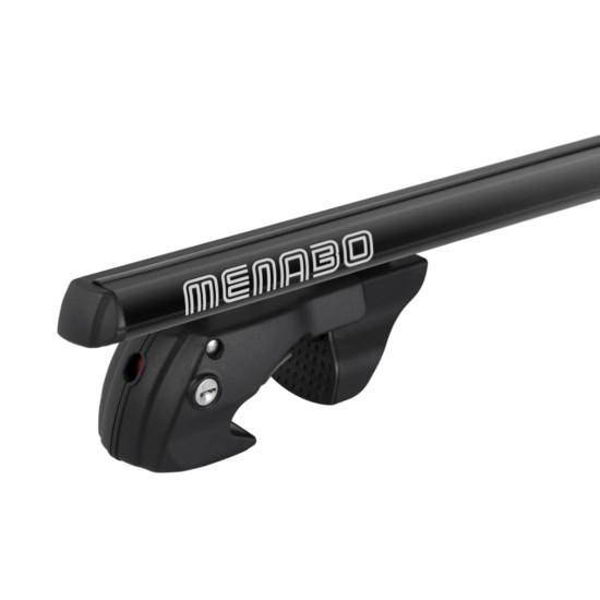 MENABO ΜΠΑΡΕΣ ΟΡΟΦΗΣ ΑΛΟΥΜΙΝΙΟΥ SHERMAN BLACK 120 cm ΣΕ ΜΑΥΡΟ ΧΡΩΜΑ ΓΙΑ Toyota Yaris / Vitz (P1) Verso 5 doors 2000>2005 ΜΕ RAISED RAILS (Παράλληλες Μπάρες με Κενό) - 2 ΤΕΜ. (12280/MB)