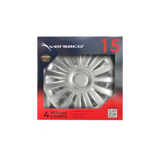 Amio - ΤΑΣΙΑ 15" HUBCAP LUXURY ΑΣΗΜΙ - ΣΕΤ 4 ΤΕΜ. ΣΕ ΚΟΥΤΙ (1273/AM)