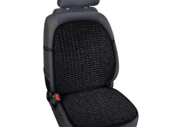 Πλατοκάθισμα Natur-Fresh με ξύλινες Μαύρες χάντρες και ύφασμα και μεταλικό πλαίσιο 1 τεμ.