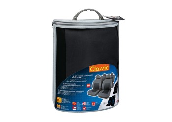 Καλύμματα Καθισμάτων Classic υψηλής ποιότητας ζακάρ Γκρι / Μαύρο