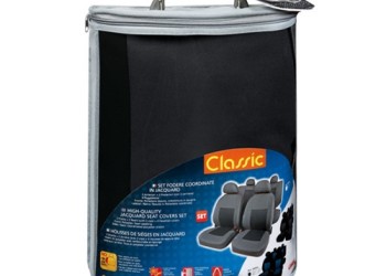 Καλύμματα Καθισμάτων Classic υψηλής ποιότητας ζακάρ Γκρι / Μαύρο