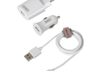 Καλώδιο Φορτισης / Συγχρονισμού USB για Apple 100cm 8pin με αντάπτορα USB αναπτήρα 12V/24V και αντάπτορα 220V