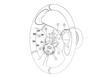 ΤΙΜΟΝΙ KOBRA 320mm ΤΡΙΑΚΤΙΝΟ ΜΑΥΡΟ/ΑΣΗΜΙ ΚΕΝΤΡΟ LUISI