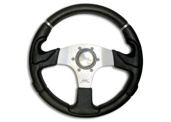 ΤΙΜΟΝΙ KOBRA 320mm ΤΡΙΑΚΤΙΝΟ ΜΑΥΡΟ/ΑΣΗΜΙ ΚΕΝΤΡΟ LUISI