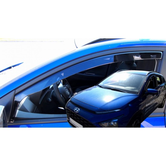 ΑΝΕΜΟΘΡΑΥΣΤΕΣ ΓΙΑ HYUNDAI BAYON 5D 2021+  ΑΥΤΟΚΙΝΗΤΟΥ ΑΠΟ ΕΥΚΑΜΠΤΟ ΦΙΜΕ ΠΛΑΣΤΙΚΟ HEKO - 2 ΤΕΜ.