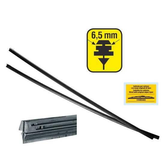 ΛΑΣΤΙΧΑ ΥΑΛΟΚΑΘΑΡΙΣΤΗΡΩΝ 61cmX6,5mm BLADE-X ΜΕ ΕΠΙΚΑΛΥΨΗ PTFE ΧΩΡΙΣ ΛΑΜΑΚΙΑ ΧΥΜΑ