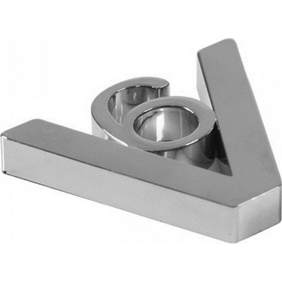 ΑΥΤΟΚΟΛΛΗΤΟ ΤΡΙΣΔΙΑΣΤΑΤΟ ΣΗΜΑ ΧΡΩΜΙΟΥ V6 ΑΔΙΑΒΡΟΧΟ LAMPA