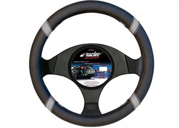 ΚΑΛΥΜΜΑ ΤΙΜΟΝΙΟΥ CROSS ΜΑΥΡΟ/ΓΚΡΙ ΔΕΡΜΑΤΙΝΟ 37-39cm