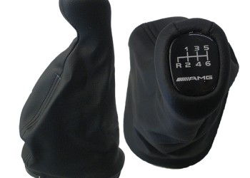 Πόμολο Ταχυτήτων με Φούσκα Δερματίνη Μαρκέ για MERCEDES C-KLAS W203 2000+ΕΚΔΟΣΗ AMG