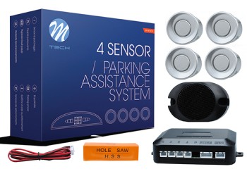 ΣΥΣΤΗΜΑ ΠΑΡΚΑΡΙΣΜΑΤΟΣ 9-15V ΜΕ 4 ΑΙΣΘΗΤΗΡΕΣ (ΑΣΗΜΙ) 18mm ΚΑΙ BUZZER (ΜΟΝΟ ΗΧΟΣ) M-TECH