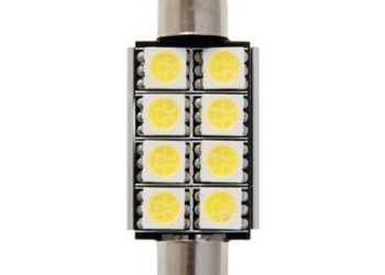 ΛΑΜΠΑΚΙΑ ΜΕ 8 WARNING LED 39MM ΛΕΥΚΑ