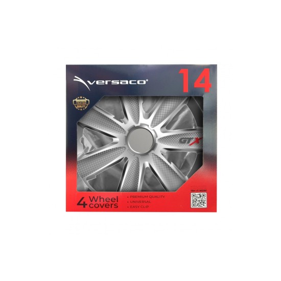 Amio - ΤΑΣΙΑ 14" VERSACO GTX SILVER CARBON ΣΕΤ 4 ΤΕΜ ΣΕ ΚΟΥΤΙ (2666/AM)