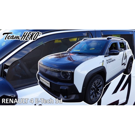 Heko - Ανεμοθραύστες για Renault 4 E-Tech Electric 5 Doors 2025+ ΣΕΤ ΑΝΕΜΟΘΡΑΥΣΤΕΣ (4ΤΕΜ) Σετ Αυτοκινήτου Απο Εύκαμπτο Φιμέ Πλαστικό - 4 τεμ. (ΑΝΕΜ.SET27038)