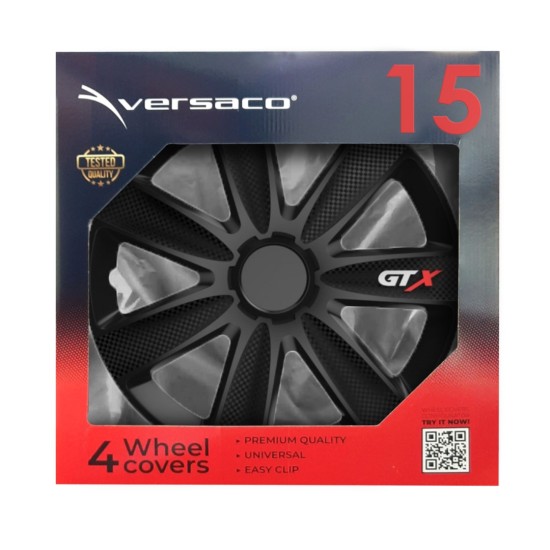 Amio - ΤΑΣΙΑ 15" VERSACO GTX BLACK CARBON - ΣΕΤ 4 ΤΕΜ. ΣΕ ΚΟΥΤΙ (2758/AM)