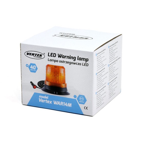 Amio - ΦΑΡΟΣ WAR14M 12/24V - 60 LED - 147x122mm (ΠΟΡΤΟΚΑΛΙ/ΜΑΓΝΗΤΙΚΗ ΒΑΣΗ Η 3 ΒΙΔΕΣ/ΦΙΣ ΚΑΙ ΚΑΛΩΔΙΟ 4 m) - 1 ΤΕΜ. (01503/AM)